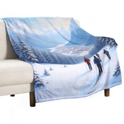 Skiing 1 Ultra-Soft Flannel Blanket Multiple Sizes - Image 3