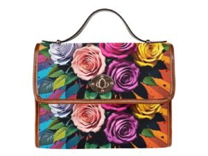 Roses 1 Waterproof Canvas Bag-Brown (All Over Print)