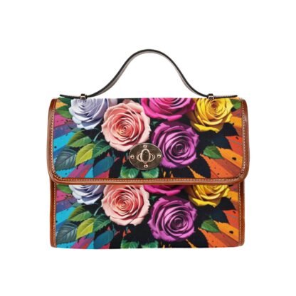 Roses 1 Waterproof Canvas Bag-Brown (All Over Print)