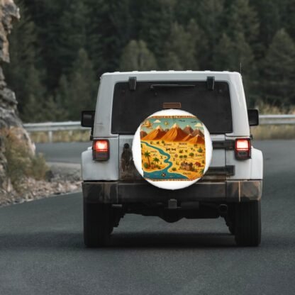 Parchment Map Of Route Spare Tire Cover - Image 5