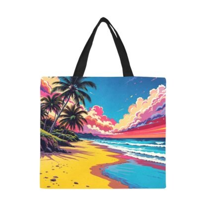 Beach Pop Art 8 All Over Print Canvas Tote Bag (Large) - Image 2