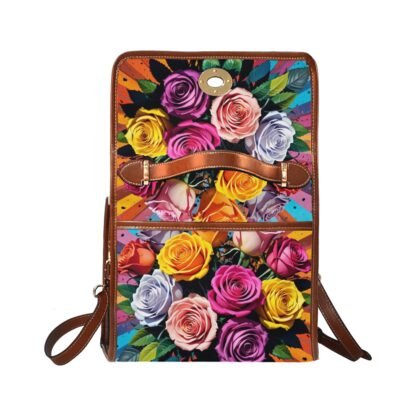 Roses 1 Waterproof Canvas Bag-Brown (All Over Print) - Image 6