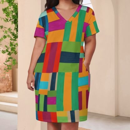 Geo3 Loose Dress With Pockets - Image 7