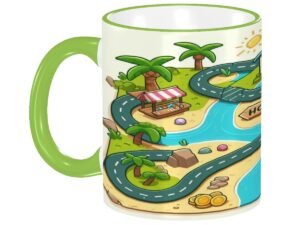 MapOfRoute1 Colored Ceramic Coffee Mug