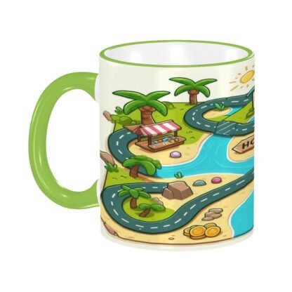 MapOfRoute1 Colored Ceramic Coffee Mug