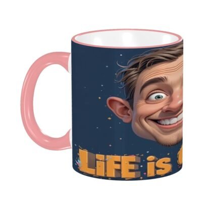 LifeIsGreat1 Colored Ceramic Coffee Mug - Image 8