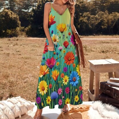 Flowers11 Sling Ankle Long Dress - Image 2