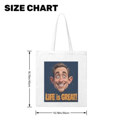 LifeIsGreat 1 Canvas Tote Bag (Made in USA) - Image 2
