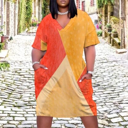 Geo1 Loose Dress With Pockets - Image 4