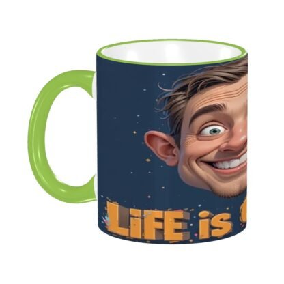 LifeIsGreat1 Colored Ceramic Coffee Mug - Image 5