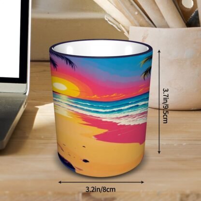 Beach Pop Art 5 Colored Ceramic Coffee Mug - Image 11