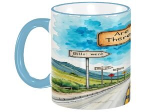 AreWeThereYet1 Colored Ceramic Coffee Mug
