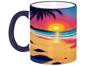 Beach Pop Art 5 Colored Ceramic Coffee Mug