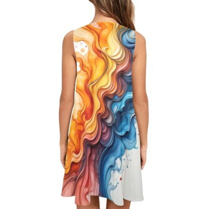 AbstractArt2 Women's Sleeveless A-Line Pocket Dress - Image 2