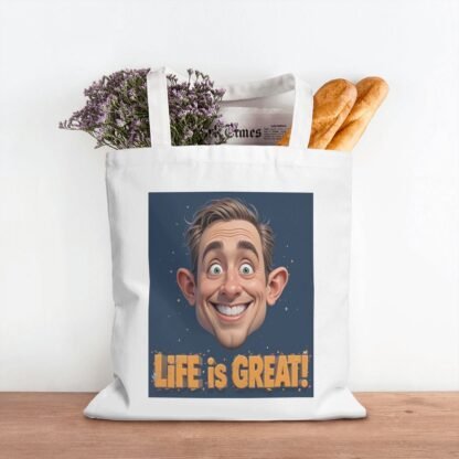 LifeIsGreat 1 Canvas Tote Bag (Made in USA) - Image 4