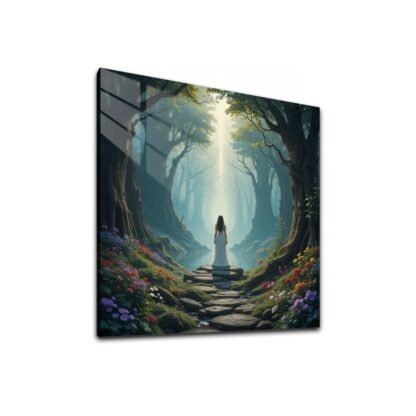 LoneWalkingOnPath 2 Square Acrylic Wall Art Print