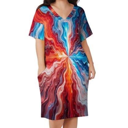 Abstract4 Loose Dress With Pockets - Image 5