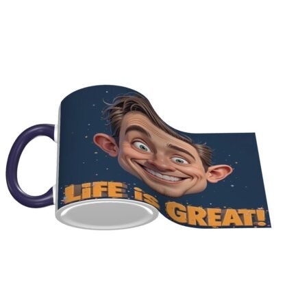 LifeIsGreat1 Colored Ceramic Coffee Mug - Image 10