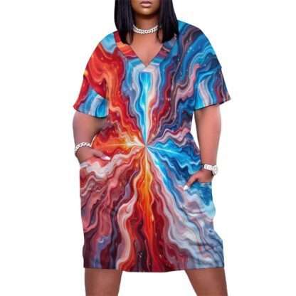 Abstract4 Loose Dress With Pockets - Image 6