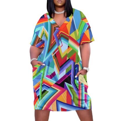 Geo4 Loose Dress With Pockets - Image 5