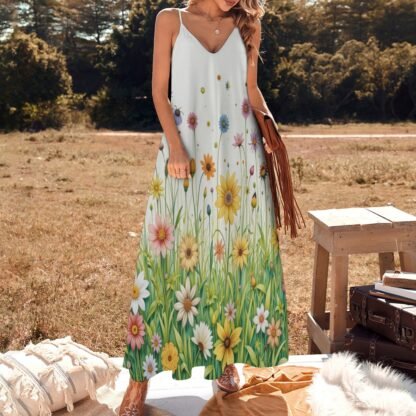 Flowers3 Sling Ankle Long Dress - Image 2