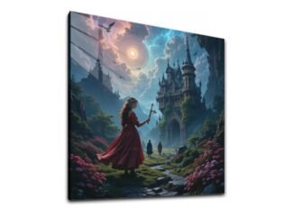LoneWalkingOnPath 3 Square Acrylic Wall Art Print