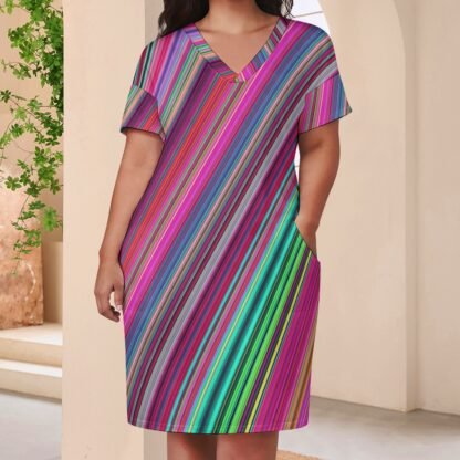 Geo2 Loose Dress With Pockets - Image 2