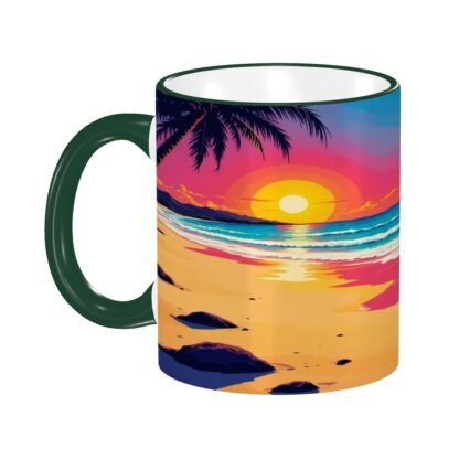 Beach Pop Art 5 Colored Ceramic Coffee Mug - Image 2