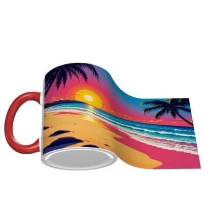 Beach Pop Art 5 Colored Ceramic Coffee Mug - Image 12