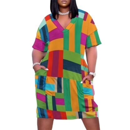 Geo3 Loose Dress With Pockets - Image 4
