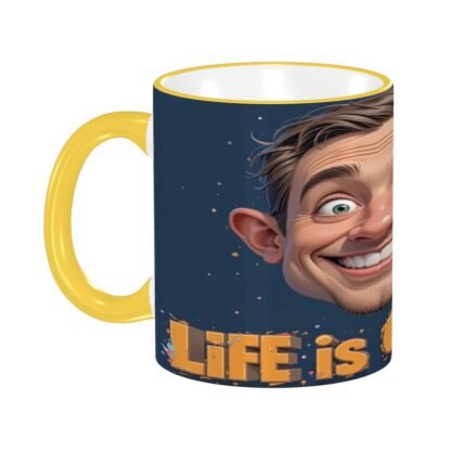 LifeIsGreat1 Colored Ceramic Coffee Mug - Image 9