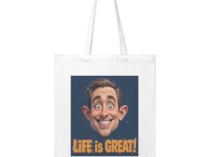 LifeIsGreat 1 Canvas Tote Bag (Made in USA)