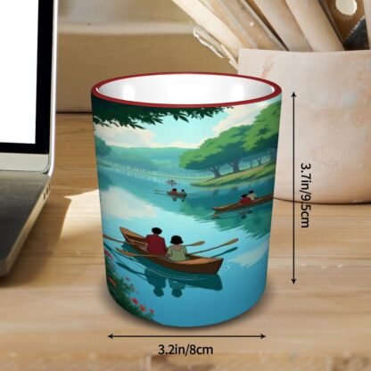 Rowboats On Lake1 Colored Ceramic Coffee Mug - Image 10