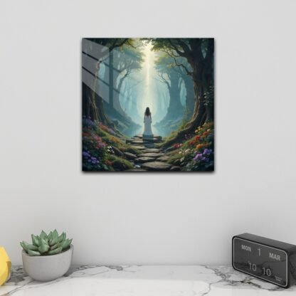 LoneWalkingOnPath 2 Square Acrylic Wall Art Print - Image 2