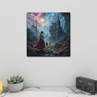 LoneWalkingOnPath 3 Square Acrylic Wall Art Print - Image 2