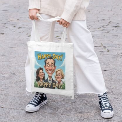HappyDay1 Canvas Tote Bag (Made in USA) - Image 5