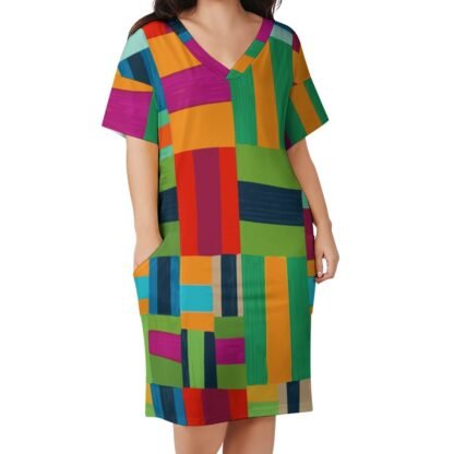 Geo3 Loose Dress With Pockets - Image 3