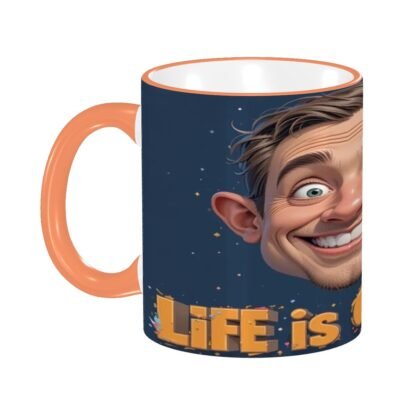 LifeIsGreat1 Colored Ceramic Coffee Mug - Image 6
