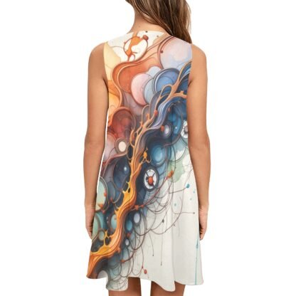 AbstractArt1 Women's Sleeveless A-Line Pocket Dress - Image 2