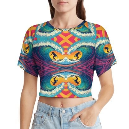 "Surfer 2" Women`s Short T-Shirt - Image 2