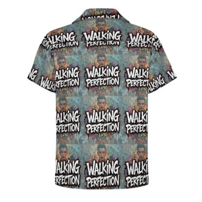 "Walking Perfection" 2 Men`s Cuban Collar Shirt - Image 3