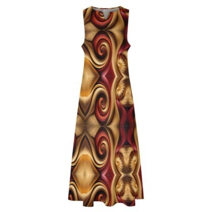"Gold and Red Swirls" Long Dress - Image 2