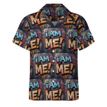"I Am Me!" 2 Men`s Cuban Collar Shirt - Image 4