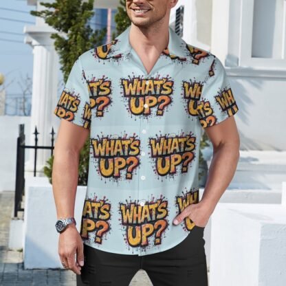 What`s Up?2 Men`s Cuban Collar Shirt - Image 2