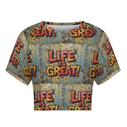 "Life Is Great!" Women`s Short T-Shirt - Image 4