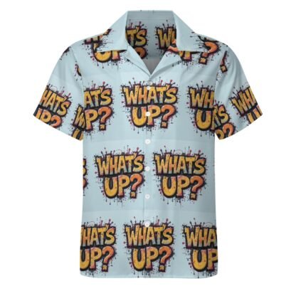 What`s Up?2 Men`s Cuban Collar Shirt - Image 4