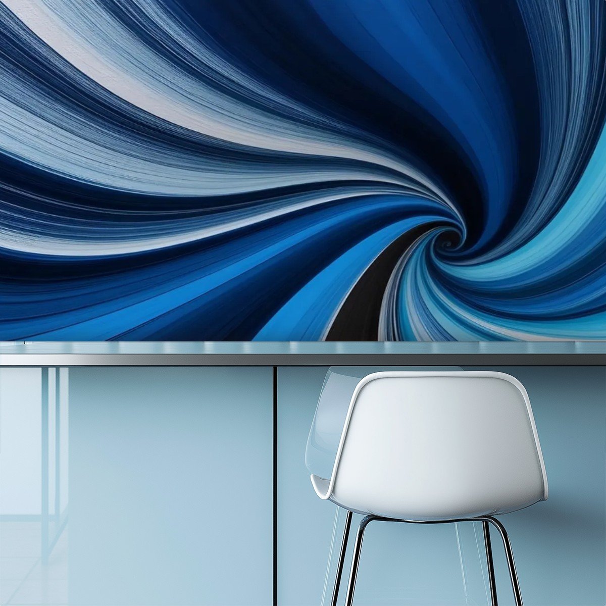 Blue Swirls 1L Peel and Stick Wallpaper - Image 2