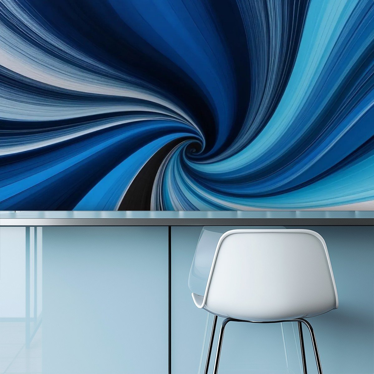 Blue Swirls 1C Peel and Stick Wallpaper - Image 2