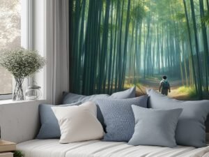 "Lone Walking On Path 6" Mural Removable Wallpaper