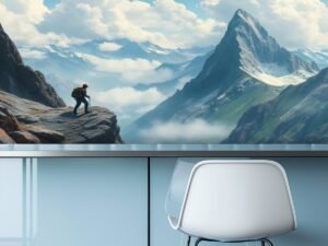 "Lone Walking On Path 5" Removable Mural Wallpaper